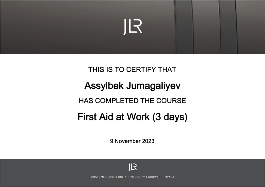 Certified First Aider at Work